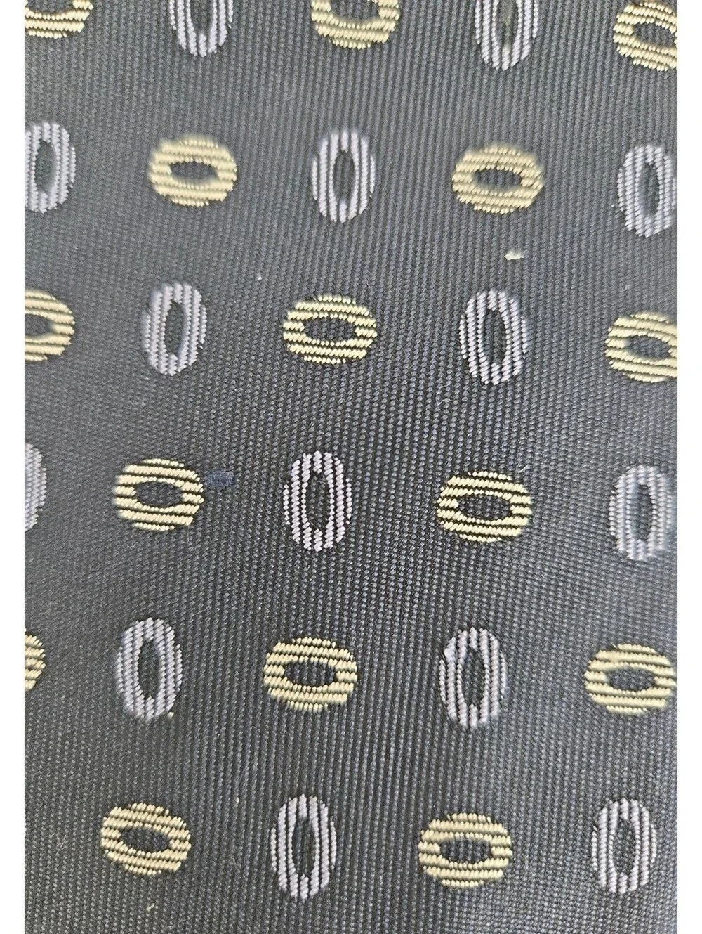 Turnbull & Asser Silk Necktie London Designer Ovals Black Classic Formal